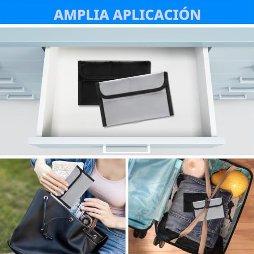 Miniatura 7 de Bolsa Ignífuga Documentos 2 Piezas 20x12cm,Doble Protección Con Cremallera Ignífuga, Resistente Al Agua Y Segura Para Pasaportes, Dinero, Contratos,También Válida Como Portadocumenti Moto