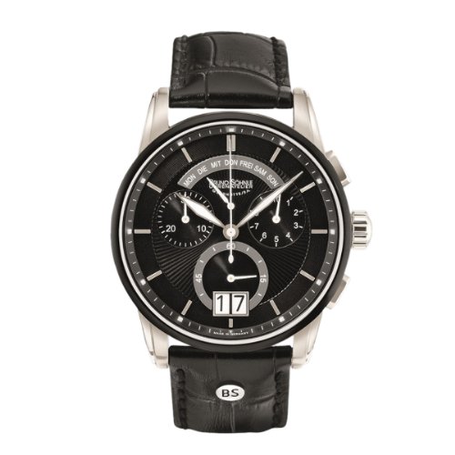 Bruno Söhnle Herren-Armbanduhr XL Grandioso Chronograph Quarz Leder 17-73117-741
