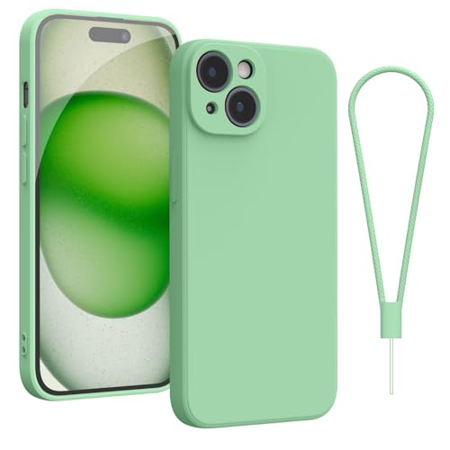 Andwing For iPhone 15 Case,Silicone Case Soft Ultra For iPhone 15 Phone Case Slim Protective Shockproof Cover Scratch-Resistant Microfiber Lining