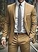 i · FineLong Men's 2 Piece Suit one Button Slim Fit Formal Wedding Prom Tuxedo Suits Blazer Pants Set (US, Alpha, Large, Regular, Regular, Khaki)