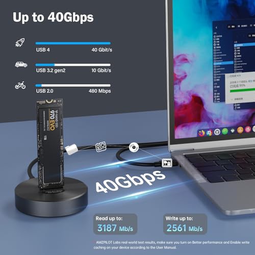 Docking Station USB 4 M.2 NVMe SSD 40Gbps aluminio miniatura 4