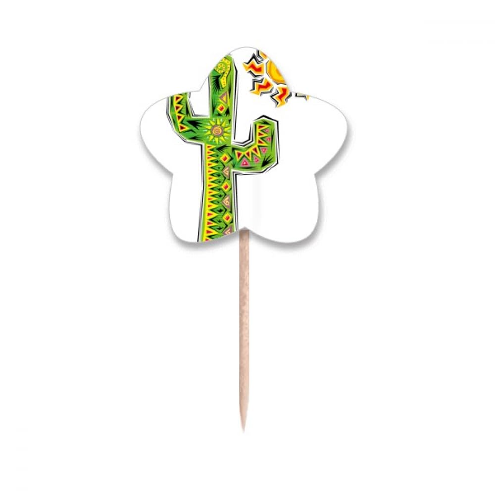 Pique cupcake Mexique peint à la main avec motif cactus pour décoration de table de prestige