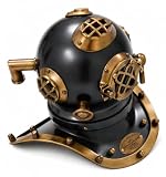Mini casque de plongée en laiton antique US Navy Steel Vintage...
