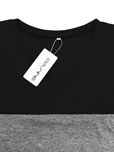 Image of DOLNINE Plus-Size Tops for Women Casual Short Sleeve Color Block T-Shirts | Basic Going Out Tees, Summer Trendy Loose Fit Tunics