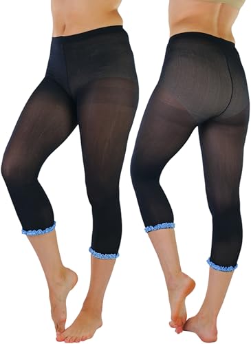 Image of ToBeInStyle Women's Opaque Ankle Long Nylon Footless Fun Tights Pantyhose