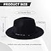 Imagen de Sombrero Fedora ajustable unisex de moda clásico sombrero de ala ancha plana iglesia Derby con hebilla para cinturón jazz sombrero de fieltro Panamá sombrero para hombre y mujer
