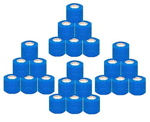 2 Inch Self Adhesive Bandage Wrap & Athletic Tape - 24Pk, Blue