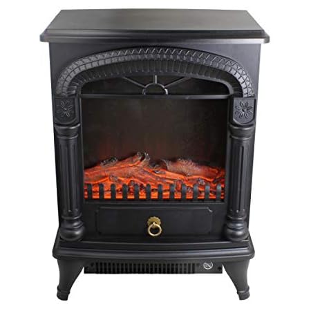 Amazon Com Comfort Zone Czfp4 1500 Watt Electric Fireplace Stove Heater With Realistic 3d Flame Effect Black Home Kitchen