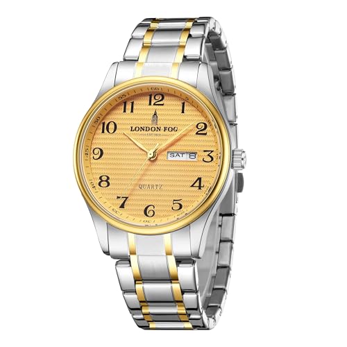 Image of London Fog Carnaby Collection Analog Watch for Men with Round Dial, Day & Date Display, Quartz Movement, Stainless Steel Strap & Water Resistant - LFM10008
