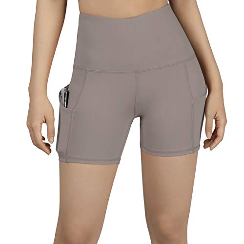 ODODOS High Waist Out Pocket Yoga Short Tummy Control Workout Running Athletic Non