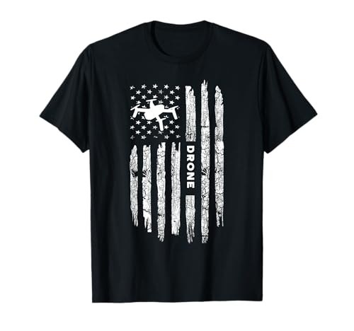 American Flag Drone Clothing - Drone Pilot Vintage Drone T-Shirt