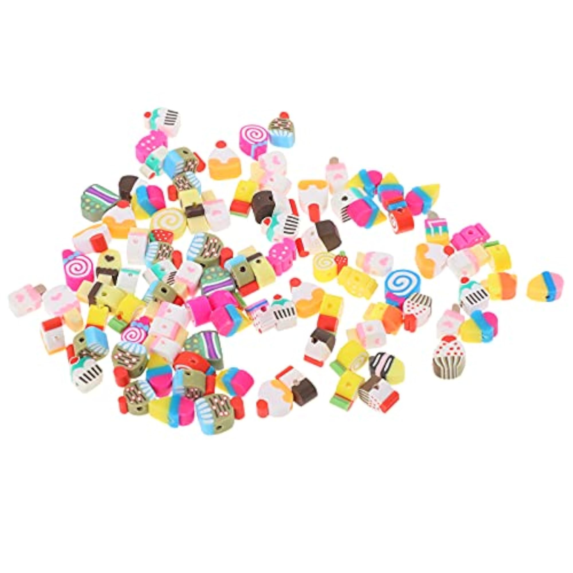 Clay Ice Cream Bead Charm Set, Large Hole Bracelet Beads