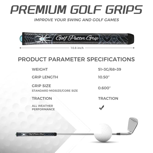 Golf Putter Grip, EVA Material Cat\'s Eye Golf Club Grip Comfortable Feel Cushioned Feel for Comfort & Shock Absorption All Weather Control Putter Grip for Men & Women - Premium Anti-Slip Texture, Lightweight Design for Confident Swings in Rain or Shine (