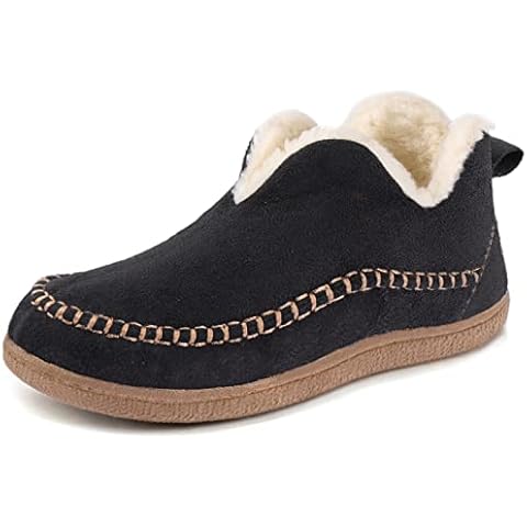 Wishcotton Women's Ankle Bootie Slippers,Ladies Indoor Outdoor house shoes Black, Szie 5 UK Cover