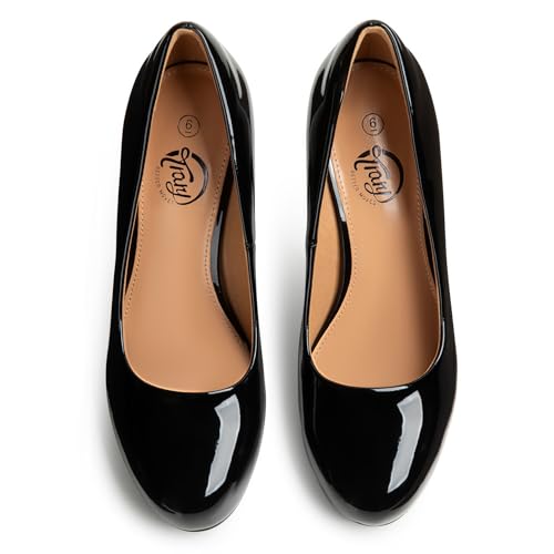 Image of Trary Mavisa High Heels for Women 3.2 Inch Chunky Platform Round Toe Pumps