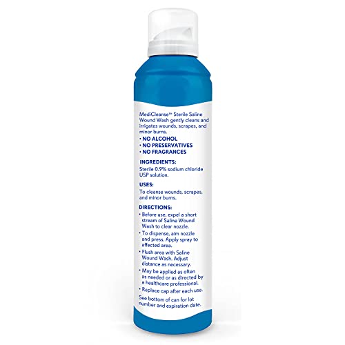 image for MediCleanse First Aid Sterile Saline Wound Wash, Promotes Healing, No 