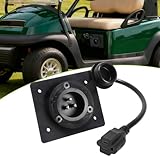 AUTOVIC Charger Port Cover Plate Adapter with 120V Plug for Lithium Battery Compatible with EZGO TXT36 Golf Cart