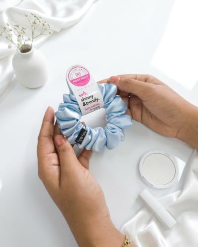 Image of Luxury Satin Scrunchies Set for Women, Girls | Anti-Hair-Breakage Hair Ties for Ponytails & Buns | Medium Size | Pack of 5