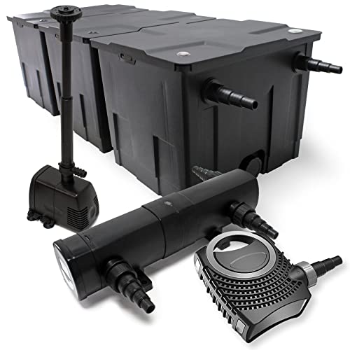 Kit de filtración estanque Bio 90000l clarificador UVC 18 W 80 W bomba de bajo consumo tipo fuente