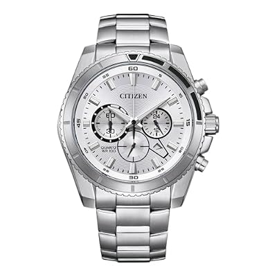 CITIZEN Orologio analogico al quarzo da uomo con cinturino in acciaio inox AN8200-50A, argento, misura unica, Bracciale