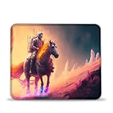LLONGKT Gaming-Mauspad „Riding My Space Horse“ 20x24cm, Mauspad, dick genug für hervorragende Geschwindigkeit und Kontrolle, rutschfeste Gummiunterseite