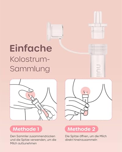 Nuliie Kolostrum-Sammelset 7ml/12pcs, BPA-frei, wiederverwendbar, auslaufsicher Muttermilch Sammler mit Baumwolltuch Tuch, Aufbewahrungsbehälter, Reinigungsbürste - Ready-to-Use für Neugeborene