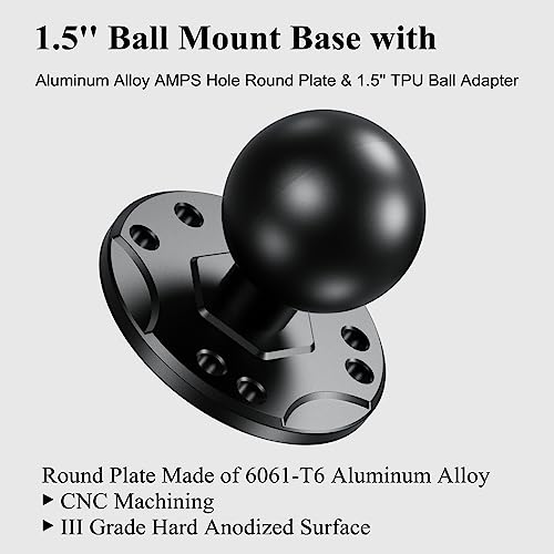 BRCOVAN 2 PCS, 1.5'' Ball Mount with Aluminum Alloy AMPS Hole Round Plate by BRCOVAN - Used condition - Image 2