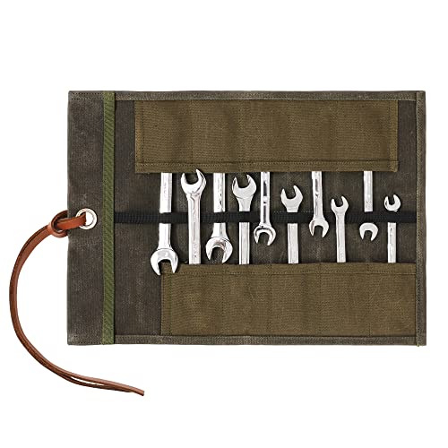Trousse à outils en toile cirée 473,6 g avec 10 poches et corde de serrage