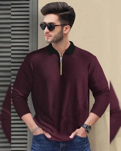 Image of Men's Full Sleeves T-Shirt | Stylish Casual Wear | Comfortable Cotton Blend | Solid Round Neck | Regular Fit Full Sleeve