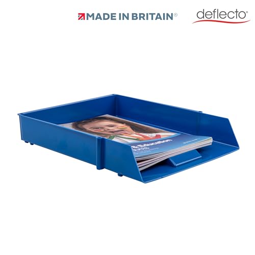 Deflecto cp043ytblu Polystyren Blue Desk Tray – Desk Trays (Polystyren, Blue, 255 x 347 x 55 mm)