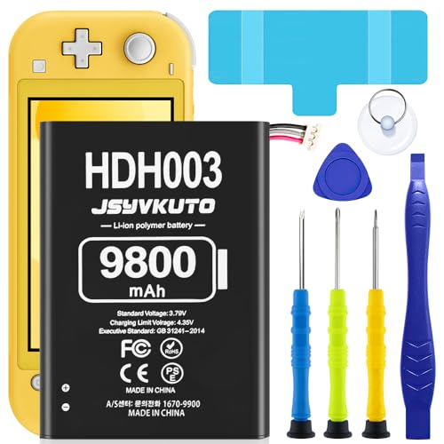 JSYVKUTO 9800mAh HDH-003/HDH003 Battery, New 0 Cycle Upgraded Higher Capacity Replacement Battery for Nintendo Switch Lite, Lite HDH-003 HDH-001 Lite with Full Tool Kits