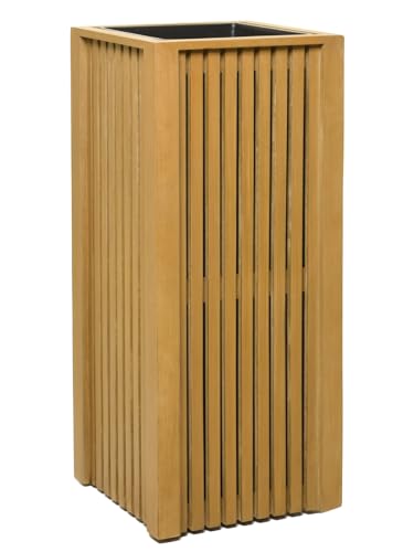 VIVANNO Bac à Fleurs Colonne Bloc de Bois sur roulettes Brun 75x32x32 cm