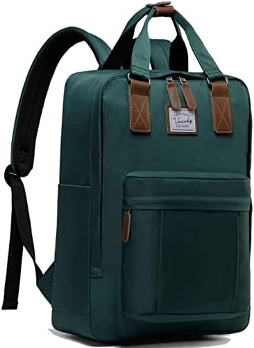 VASCHY Laptop Backpack Women, 15.6In Stylish College School Backpack Bookbag Daypack for Teacher/Teen Girls/Business/Travel, Green, Daypack Backpacks