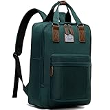 Mochila para Homem Mulher, VASCHY Mochila Escolar Vintage de 15,6 Polegadas para Adolescentes Mochila Casual Resistente à Água para Negócios de Trabalho de Viagem de Faculdade,Verde
