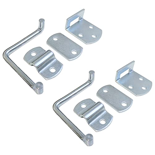 Boxer 2 Pack Truck Straight Side Gate Latch Sets - Truck Stake Bed Latches Bracket Set For Utility Trailer, Stake Body Gates, Sheds, Wood, Trucks, & Trailers - Heavy Duty #TOP1