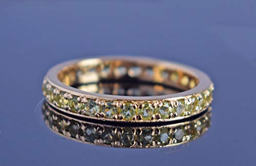 Bague d'éternité péridot or jaune : oubliez les métaux ternes avec l'argent 925 durable - 2