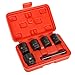 smileracing 6PCS Twist Lug Nut Socket Set, 1/2 inch Drive Damaged Nut Lock Remover Extractor, Rusted & Stubborn Locking Nut Removal Tool Kit with 17mm 19mm 21mm 22mm 26mm Sockets & Center Punch Bar