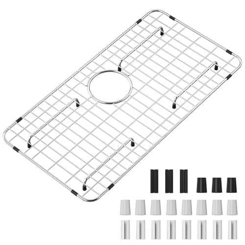 Sink Grid 26 X 14 1/16 Kitchen Sink Grid Sink Protectors for Kitchen Sinks Stainless Steel Material Sink Bottom Grid with Rear Drain for Single Bowl (26 X 14 1/16)