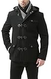 BGSD Men's Nathan Wool Blend Patch Pocket Short Toggle Coat Black Medium