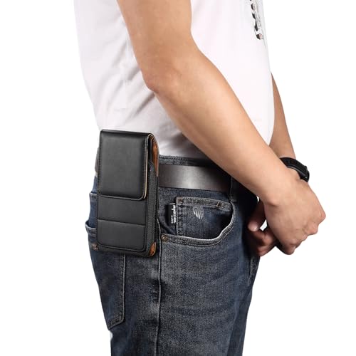 Coldre para celular com clipe de cinto para iPhone 16 Pro Max, Moto G 5G, G Play, G Stylus 5G, G Power 2025, One 5G, Samsung Galaxy S25 Ultra, S24 FE, A17 A16 A05s A26 A36 A56 A06 (preto, GG)