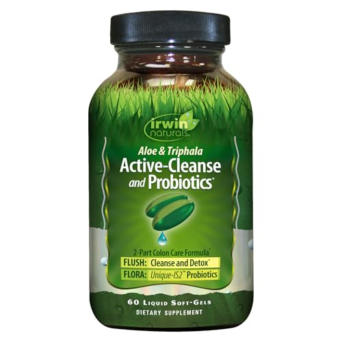 Irwin Naturals Aloe & Triphala Active Cleanse + Probiotics - 60 Liquid Softgels - Natural Digestive Support - Gentle