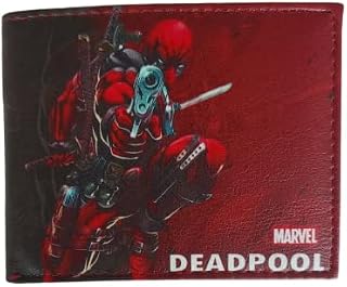Superhero Wallet, Marvel Deadpool Wallet, 3D Genuine Leather, Hand Carved, Leather Carving, Biker Wallet, Carving Wallet