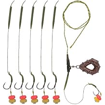 AGOOL Carp Fishing Rig Kit Hair Carp Fishing Accessories Set Flat Pear Sinker Weight with Rolling Quick Change Swivels Hooks Tackle Rigs Set