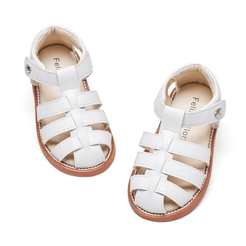 Image of Felix & Flora Toddler Girls Sandals Flower Girl Shoes Soft Rubber Princess Flat Shoes