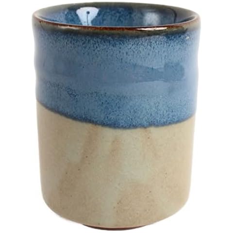 Mino ware Japanese Pottery Yunomi Chawan Tea Cup Denim Blue & Moss Green made in Japan (Japan Import) RSY039 Cover