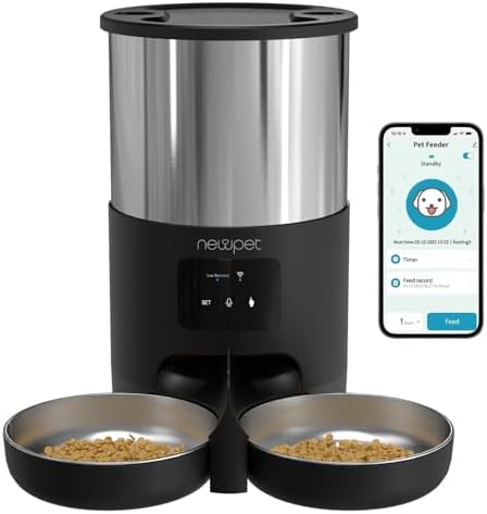 Comedouro para Cães, Comedouro para gatos, Alimentador Automático Pet, 2 Comida Elevada para Gatos, 5L