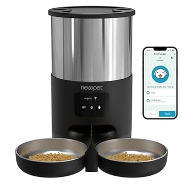 Comedouro para Cães, Comedouro para gatos, Alimentador Automático Pet, 2 Comida Elevada para Gatos, 5L