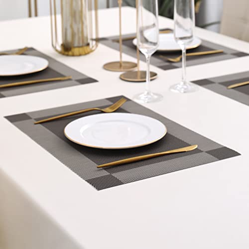 Image of HOKIPO PVC Washable 4 Pieces Dining Table Mats - 45x30 cm (AR2757)