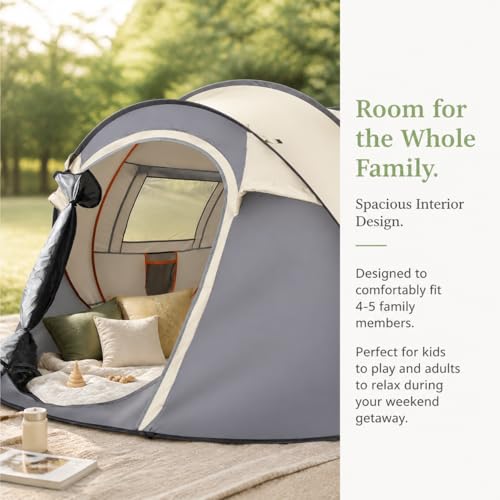 Carpa automática pop up para 4 personas color caqui miniatura 2