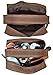 RUSTIC TOWN Full Grain Leather Travel Toiletry Bag - Cosmetic Makeup Kit Organizer (Brown)